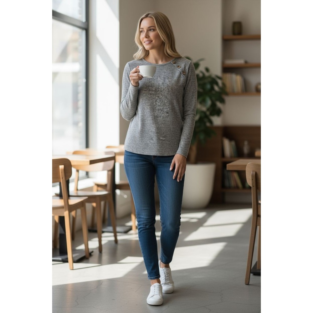 Pink Clover Pull Over Top With Faux Suede Patches On Elbows .‎ Academia
